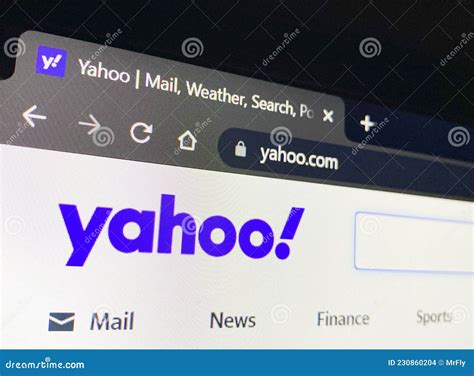 yahoo search engine home page.